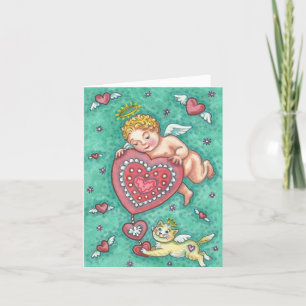 CUPID'S HEART VALENTINE NOTE CARD Customize