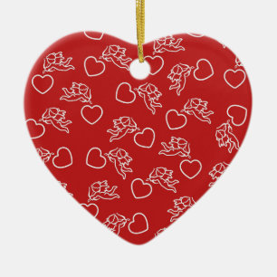 Cupids & Hearts custom color ornaments