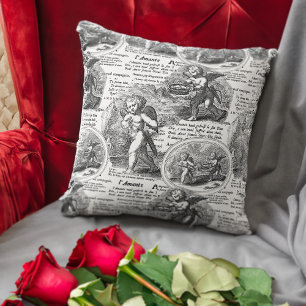 Cupids in Love Romantic Vintage Valentine Throw Pillow
