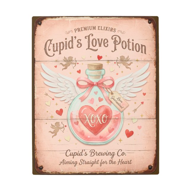 Cupid's Love Potion: Enchanting Romantic Metal Print (Front)