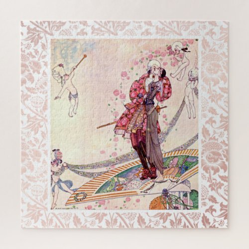 Cupids Princess and Prince on a magical fan Jigsaw Puzzle