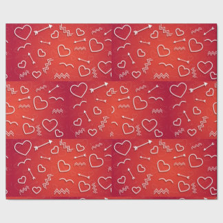 Cupid's Quiver: Abstract Geometric Love Pattern Wrapping Paper