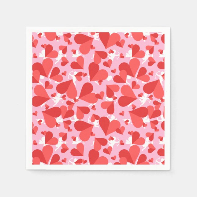 Cupids Red Confetti Napkins (Front)