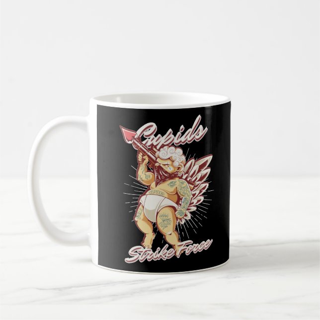 CUPIDS STRIKE FORCE funny cupid valentines day     Coffee Mug (Left)
