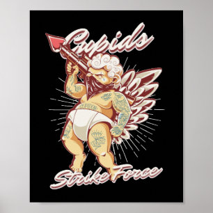 CUPIDS STRIKE FORCE funny cupid valentines day     Poster