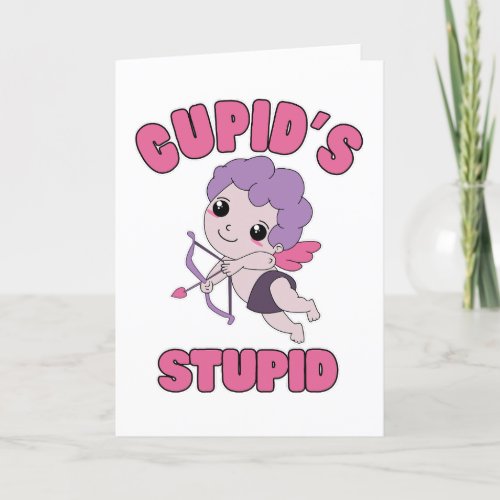 Cupids Stupid Pastel Goth  Funny Valentines Holiday Card