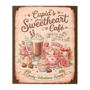 Cupid's Sweetheart Cafe: Romantic Charming  Metal Print