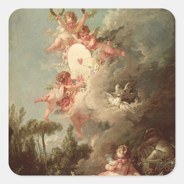Cupid's Target, from 'Les Amours des Dieux' Square Sticker (Front)