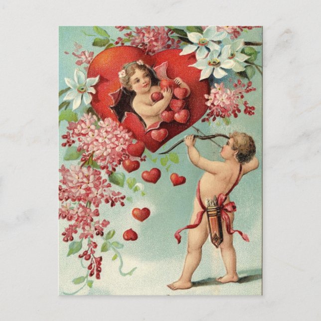 Cupid's Target Valentine Postcard (Front)