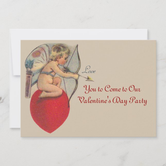Cupid's Valentine Message Party Invitation (Front)