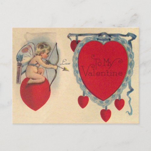 Cupids Valentine Message Vintage Postcard