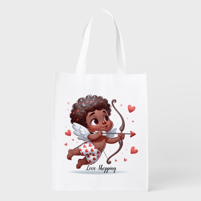 Cupid's Valentine's Day Grocery Bag (Back)
