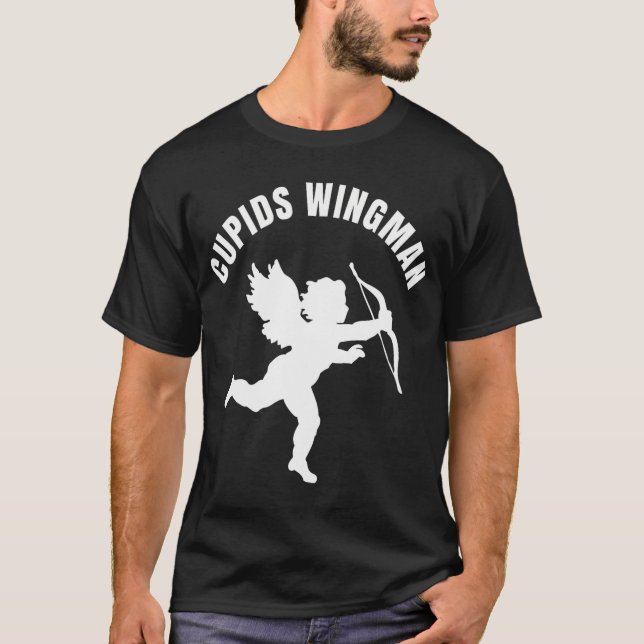 Cupids Wingman Funny Valentines Day Cupid Shirt (Front)