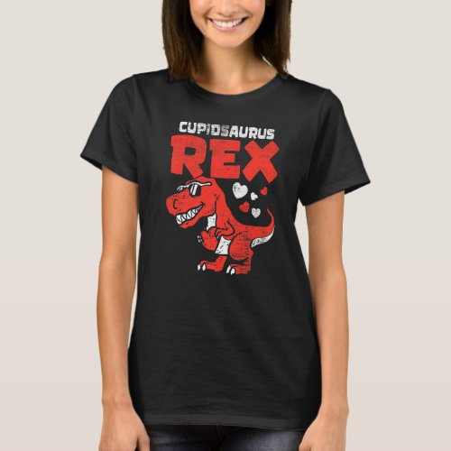CupidSaurus Rex T rex Dinosaur Cute Baby Boy Valen T_Shirt