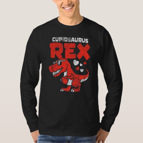 CupidSaurus Rex T rex Dinosaur Cute Baby Boy Valen T_Shirt