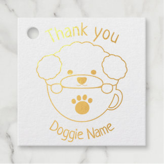 Cupoodle Wood Art Stamp Foil Favor Tags
