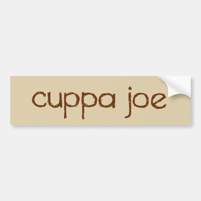 cuppa joe logo in brown - bumper sticker (Front)