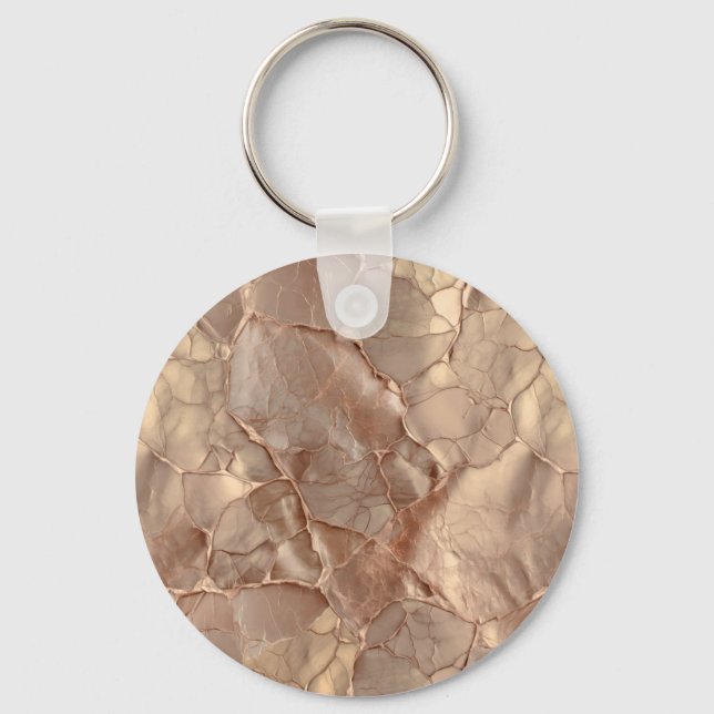 Cupper-Rose Cracked, Metallic Textures Keychain (Front)