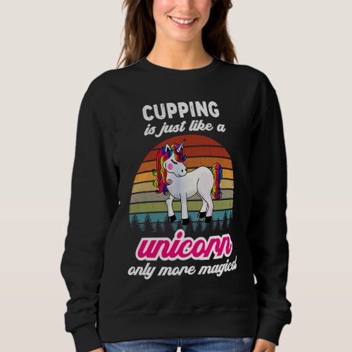 Cupping TCM Therapist  Unicorn Vintage Sunset Sweatshirt