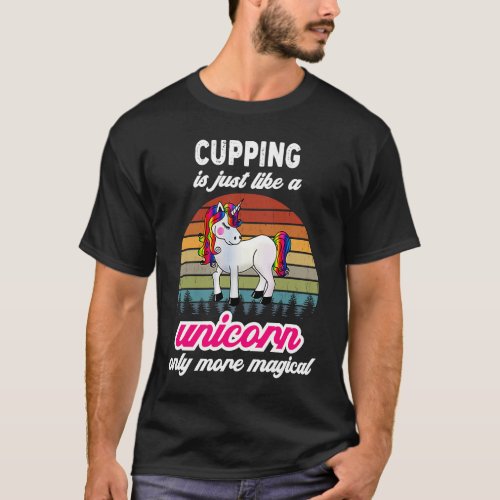 Cupping TCM Therapist  Unicorn Vintage Sunset T_Shirt