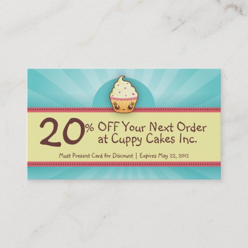 CuppyCake Coupon Card Business Card Templates