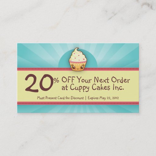 Customizable CuppyCake Coupon Card Business Card Templates