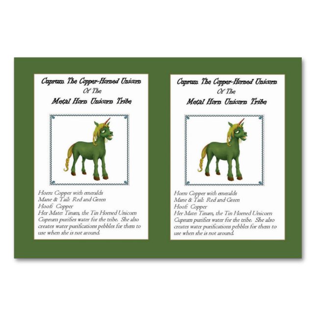 Cuprum The Copper-Horned Unicorn Trading Card (Front)