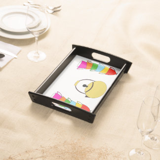 Cups And Kettle Print Serving Tray