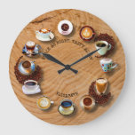 Cups Of Black Coffee With Beans As A Named Clock