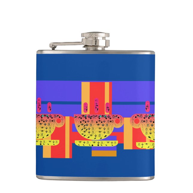 CUPS + Primary Colors Vinyl Wrapped Flask (Front)