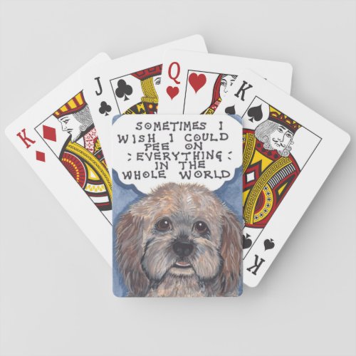 Curmudgeon dog with Attitude Playing Cards