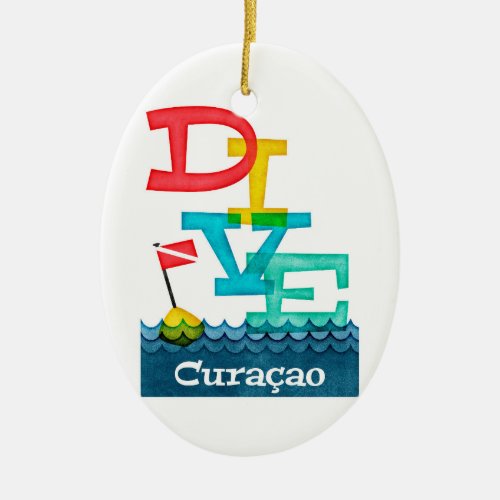 Curaao Dive _ Colorful Scuba Ceramic Ornament