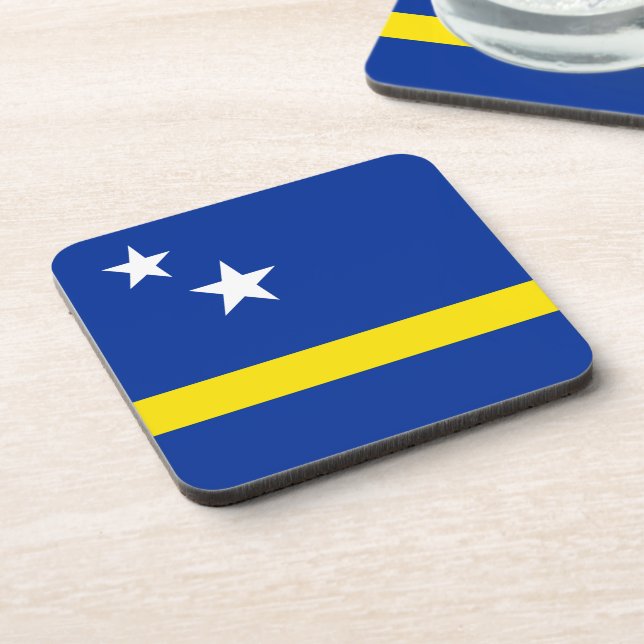 Curacao Flag  Beverage Coaster (Left Side)