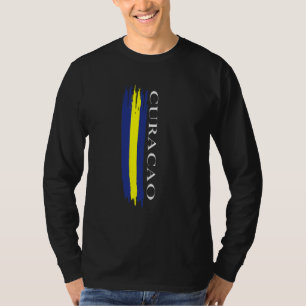 Curacao Flag Color Stripes T-Shirt