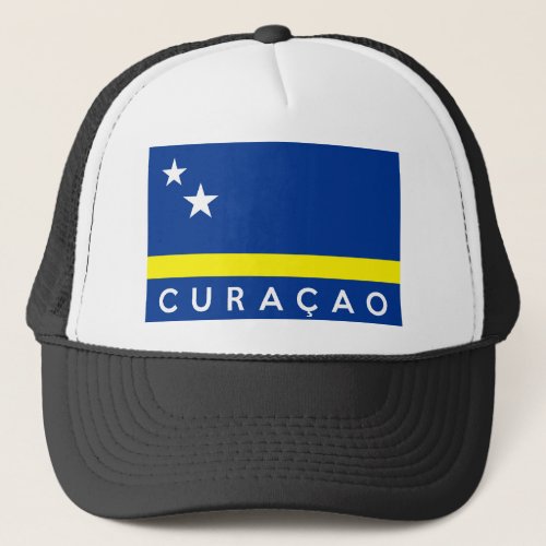 curacao flag country text name trucker hat
