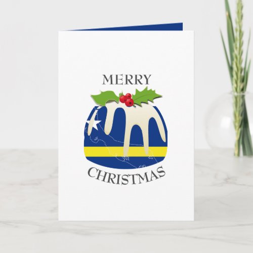 CURACAO FLAG | Festive Plum Pudding | Christmas Holiday Card