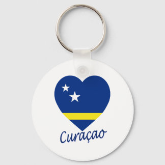 Curacao Flag Heart Keychain