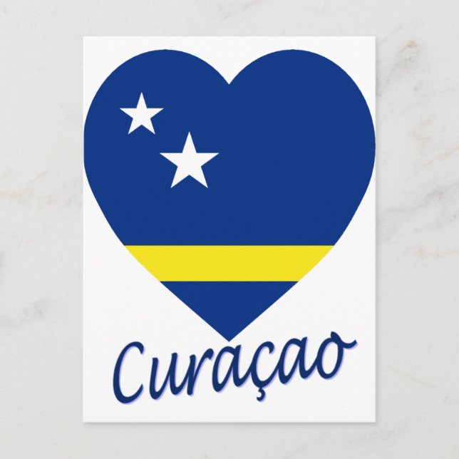 Curacao Flag Heart Postcard (Front)