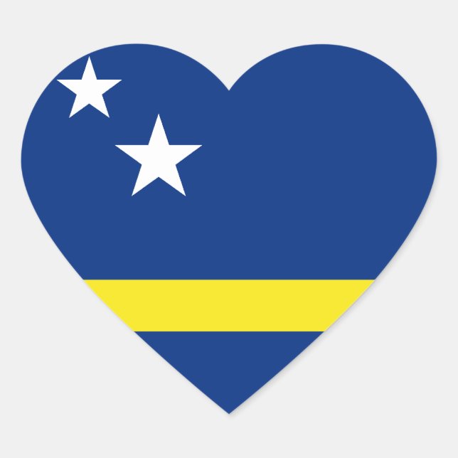 Curaçao Flag Heart Sticker (Front)