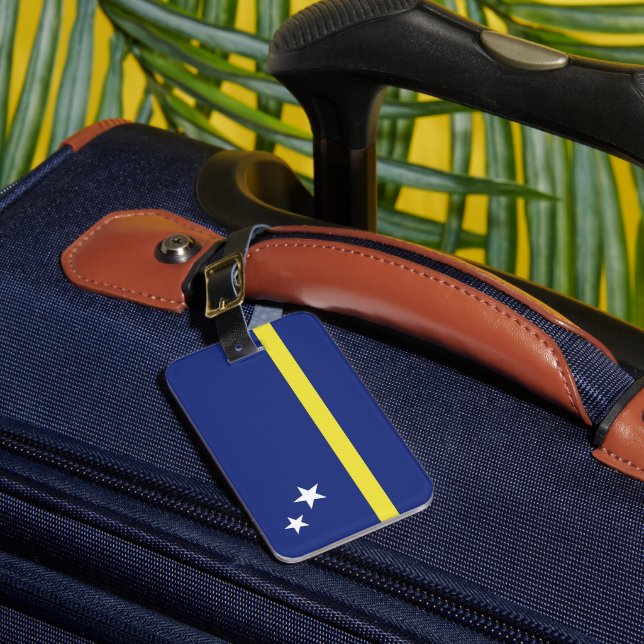 Curaçao flag luggage tag (Front Insitu 1)