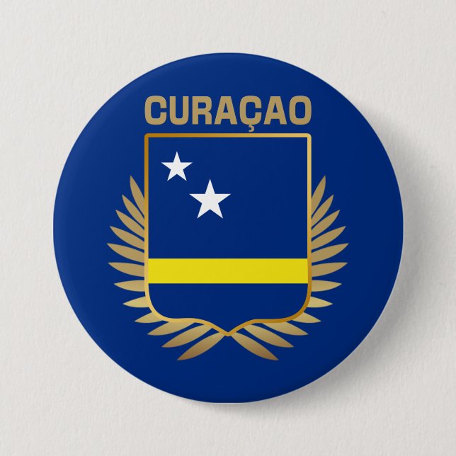Curacao Flag Shield Button (Front)