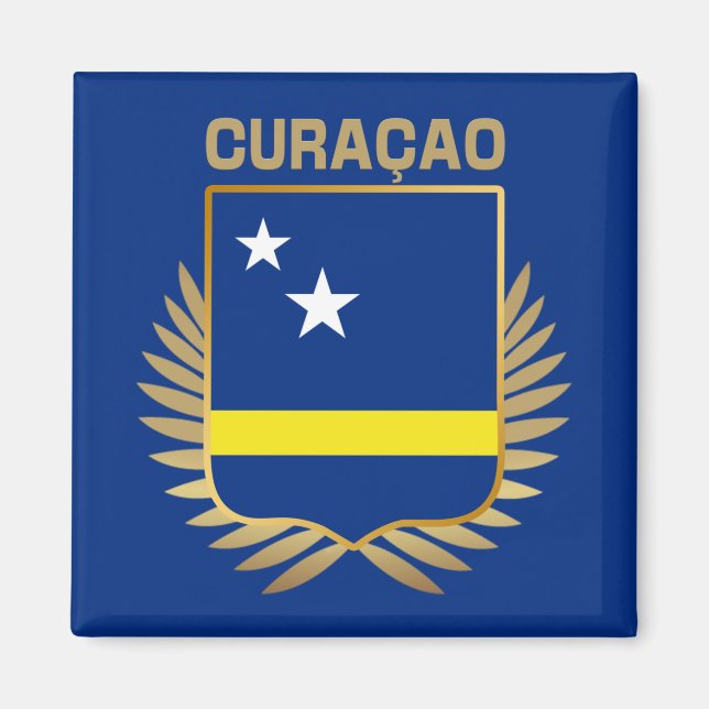 Curacao Flag Shield Magnet (Front)