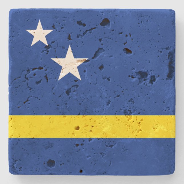 Curacao Flag Stone Coaster (Front)