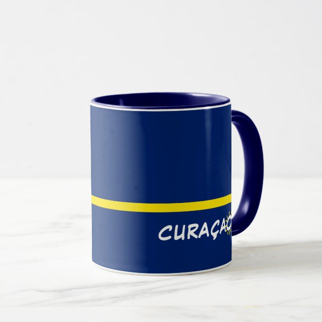 Curaçao Flag with customizable text Mug (Front Right)