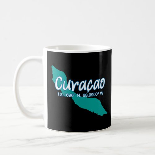 Curacao Island Coordinates Tourist Vacation  Coffee Mug