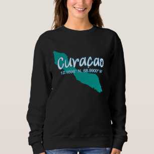 Curacao Island Coordinates Tourist Vacation Sweatshirt