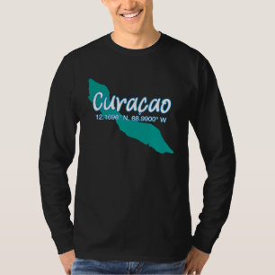 Curacao Island Coordinates Tourist Vacation T-Shirt