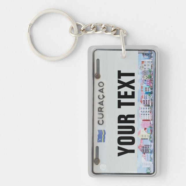 Curaçao License Plate (customizable) Keychain (Front)