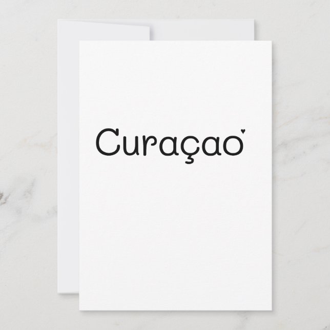Curaçao - minimalistic typography card (Front)