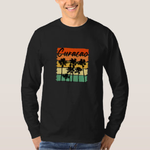 Curacao Palm Vintage Beach Men Women T-Shirt
